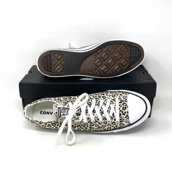 💖MEGA SALE💖Converse Ctas OX Men's Low Top Black White Leopard Canvas 166260F - Picture 4 of 10